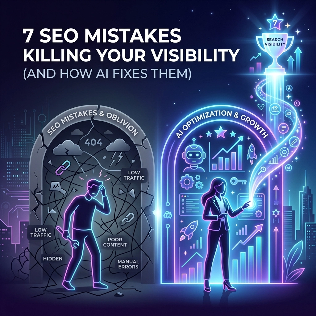 7 SEO Mistakes Killing Your Visibility (and How AI Fixes Them)